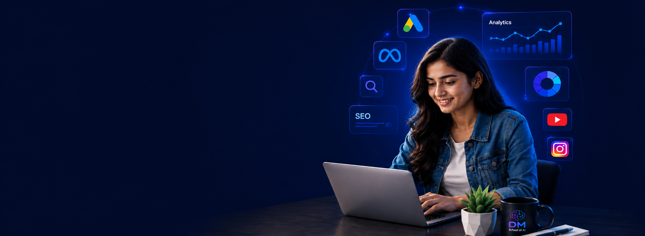 Student using AI technology on a laptop